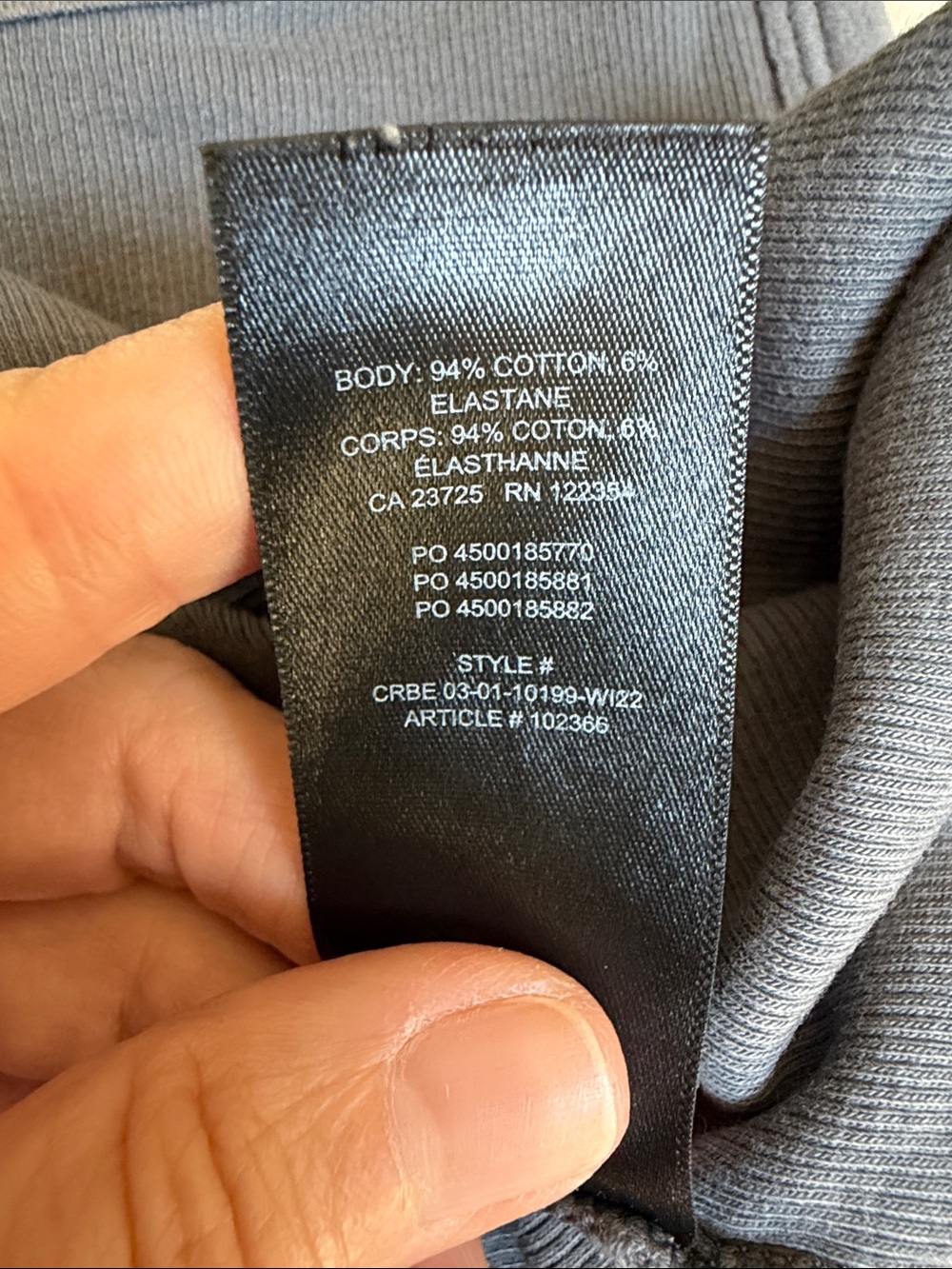 TNA Grey Ribbed Cropped Tank - Picture 6 of 6